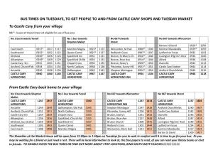 BUS TIMES on TUESDAYS, to GET PEOPLE to and from CASTLE CARY SHOPS and TUESDAY MARKET to Castle Cary from Your Village