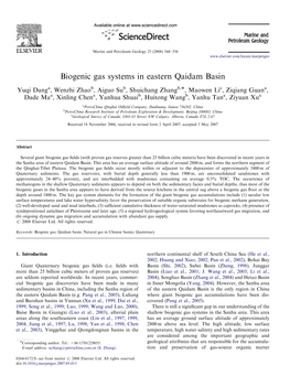 Biogenic Gas Systems in Eastern Qaidam Basin