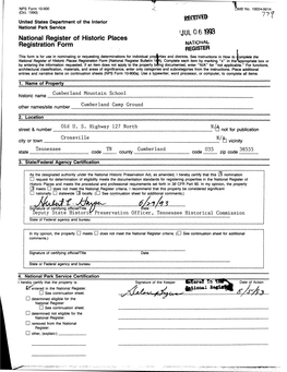 WECEWH) 77? United States Department of the Interior National Park Service F JUL 0 6 1998 National Register of Historic Places Registration Form