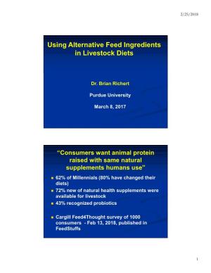 Using Alternative Feed Ingredients in Livestock Diets