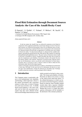 Flood Risk Estimation Through Document Sources Analysis: the Case of the Amalﬁ Rocky Coast