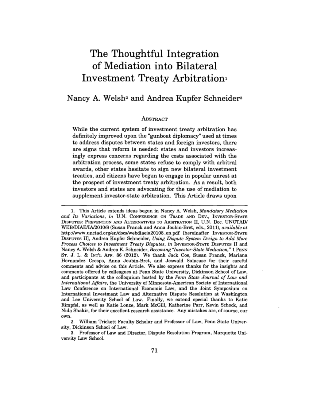 The Thoughtful Integration of Mediation Into Bilateral Treaty