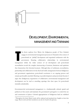 Development,Environmental Management and Taranaki