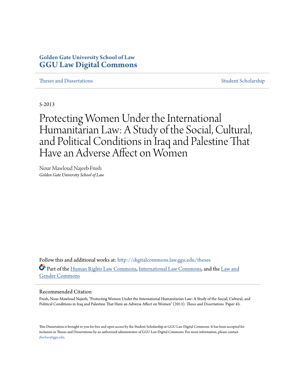 Protecting Women Under the International Humanitarian Law: A
