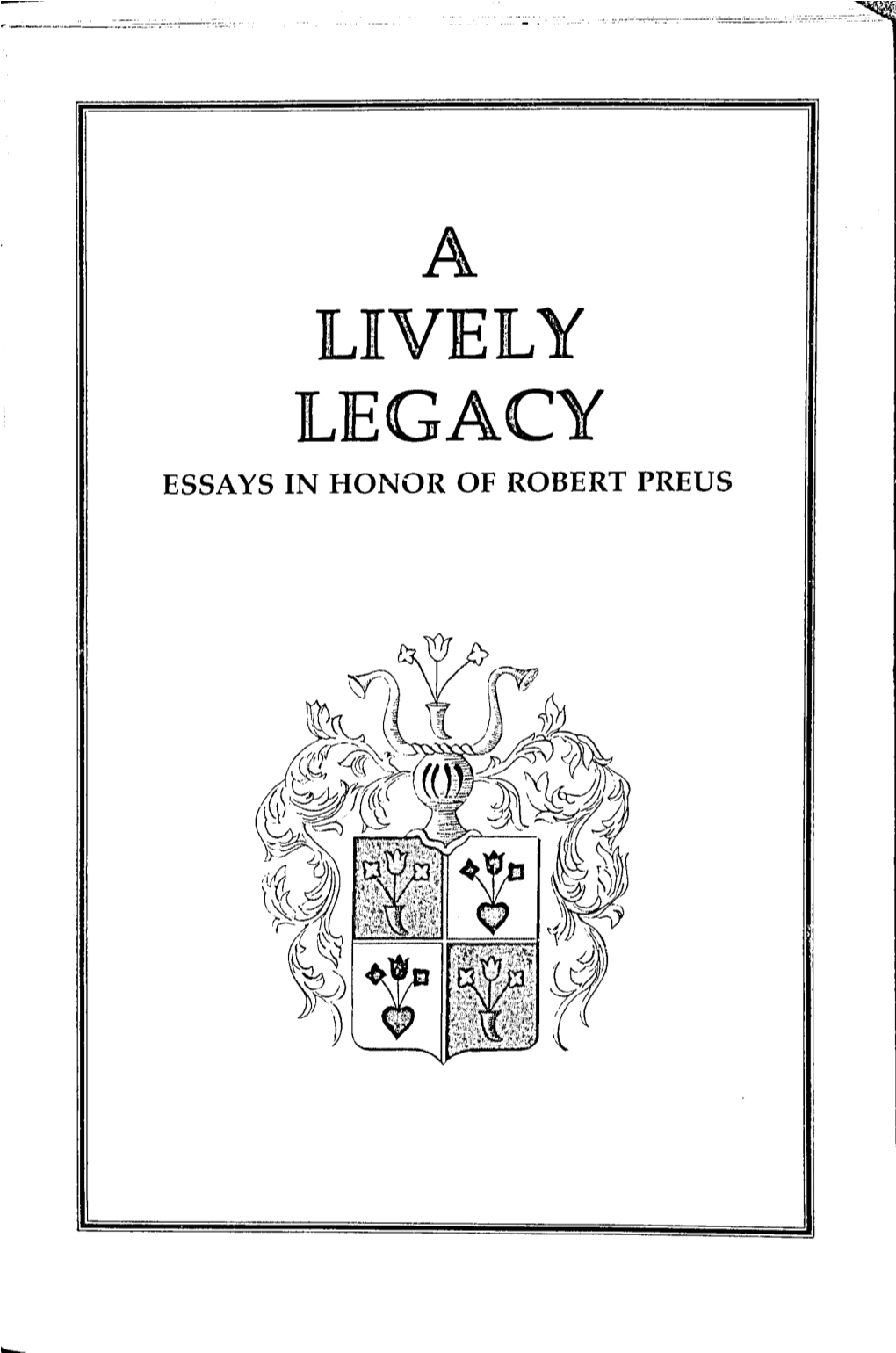 A Lively Legacy Essays in Honor of Robert Preus ,,I