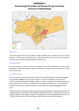 APPENDIX E Peterborough Flood Risk and Climate Change Sensitivity Summary of Methodology