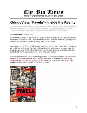 Gringoview: 'Favela' – Inside the Reality
