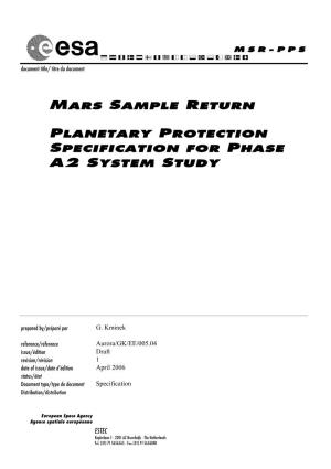 Planetary Protection Plan for Exomars