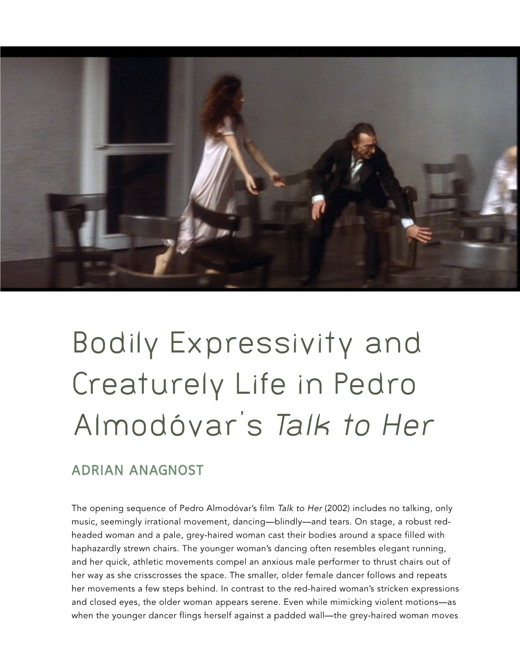 Creaturely Life and Bodily Expressivity In