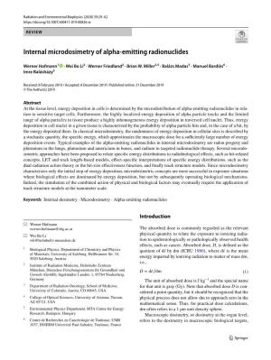 Internal Microdosimetry of Alpha-Emitting Radionuclides