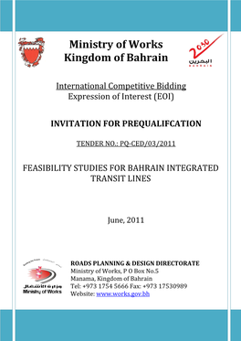 Ministry of Works Kingdom of Bahrain