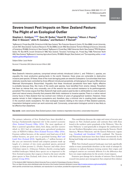 Severe Insect Pest Impacts on New Zealand Pasture: the Plight of an Ecological Outlier