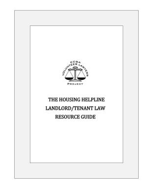 The Housing Helpline Landlord/Tenant Law Resource Guide