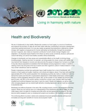 Fact Sheet on Health and Biodiversity