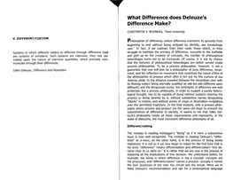 What Difference Does Deleuze's Difference Make?