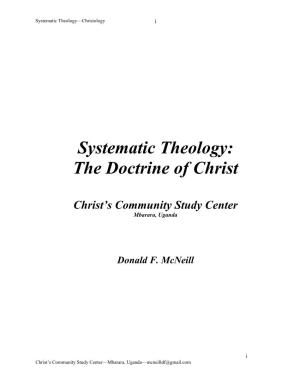 Systematic Theology—Christology I