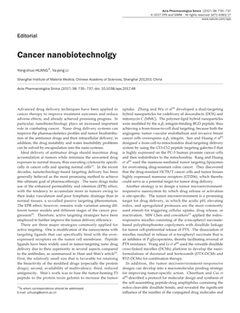Cancer Nanobiotechnolgy
