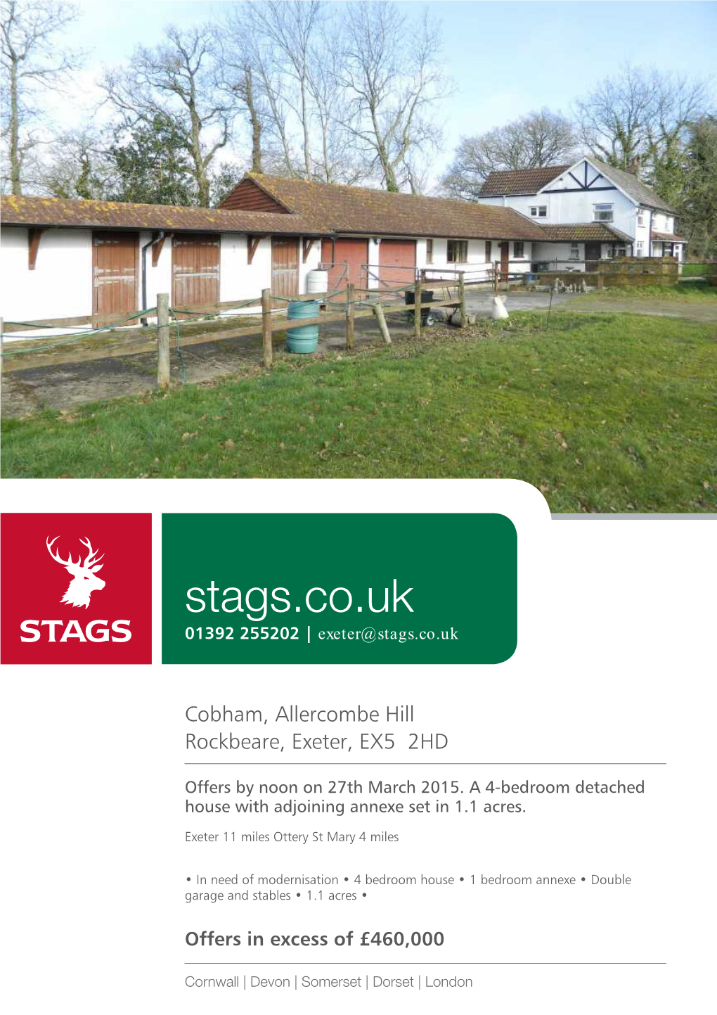 Stags.Co.Uk 01392 255202 | Exeter@Stags.Co.Uk