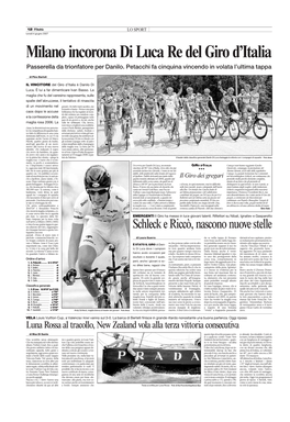 Milano Incorona Di Luca Re Del Giro D'italia