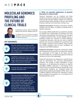 Molecular Genomics Profiling and the Future of Clinical Trials