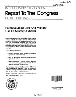 RCED-83-98 Potential Joint Civil and Military Use of Military Airfields