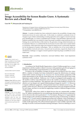 Image Accessibility for Screen Reader Users: a Systematic Review and a Road Map