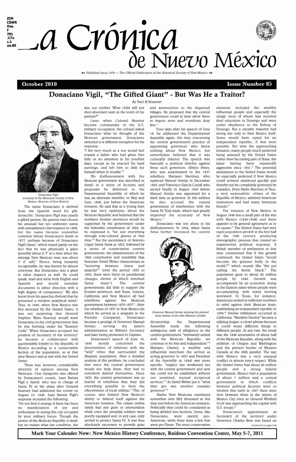 Issue No. 85: October 2010