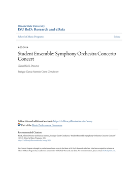 Symphony Orchestra Concerto Concert Glenn Block, Director