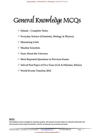General Knowledge Mcqs