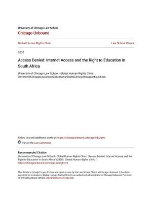 Internet Access and the Right to Education in South Africa