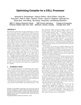 Optimizing Compiler for a CELL Processor