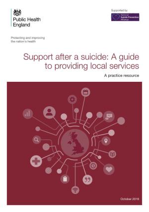 Support After a Suicide: a Guide to Providing Local Services a Practice Resource