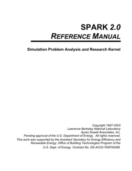 Spark 2.0 Reference Manual