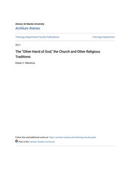 The Church and Other Religious Traditions