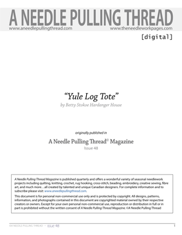 Yule Log Tote” by Betty Stokoe Hardanger House