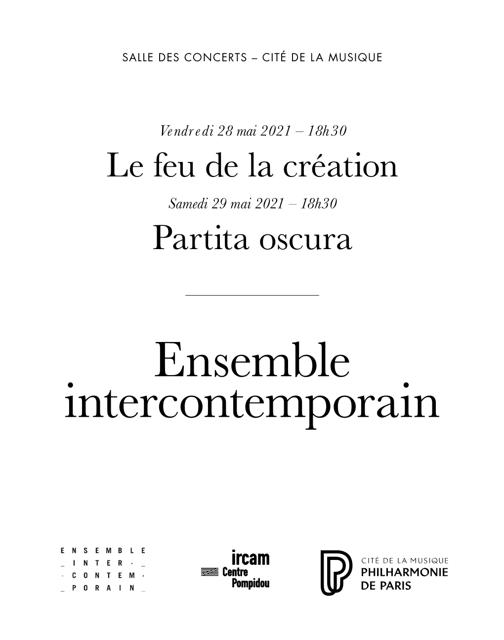 Ensemble Intercontemporain Programme