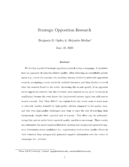 Strategic Opposition Research