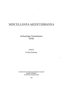 Miscellanea Mediterranea •