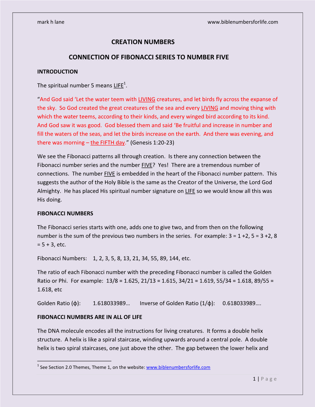 Fibonacci Series and Number Five