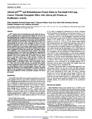 Potential Synergistic Effect with Altered P53 Protein on Proliferative Activity
