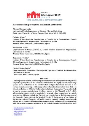 Reverberation Perception in Spanish Cathedrals