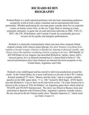 Richard Rubin Biography