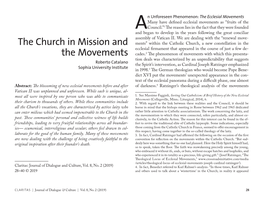 The Church in Mission and the Movements