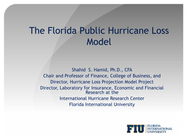 The Florida Public Hurricane Loss Model
