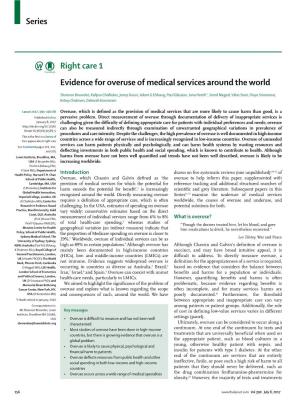 Evidence for Overuse of Medical Services Around the World