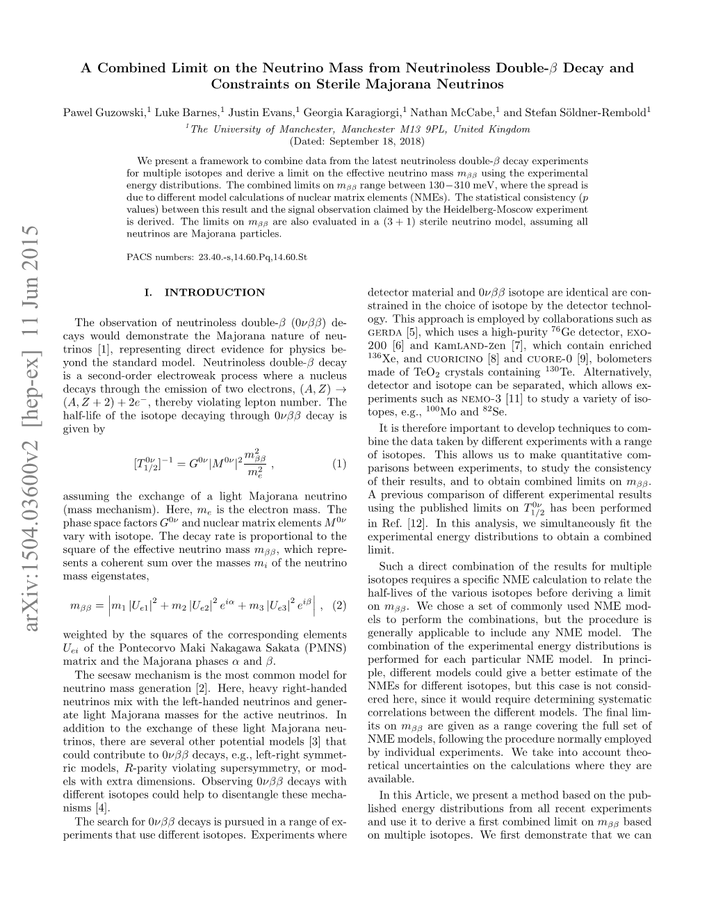 Arxiv:1504.03600V2 [Hep-Ex] 11 Jun 2015 L Ihetadmnin.Osrig0 Observing Dimensions