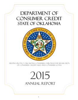 Department of Consumer Credit State of Oklahoma