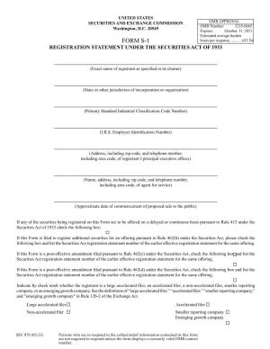 Registration Statement Under Securities Act of 1933