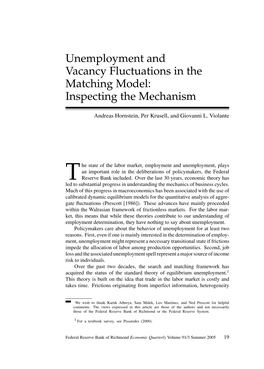 Unemployment and Vacancy Fluctuations in the Matching Model: Inspecting the Mechanism