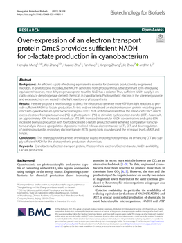 Over-Expression of an Electron Transport Protein Omcs Provides